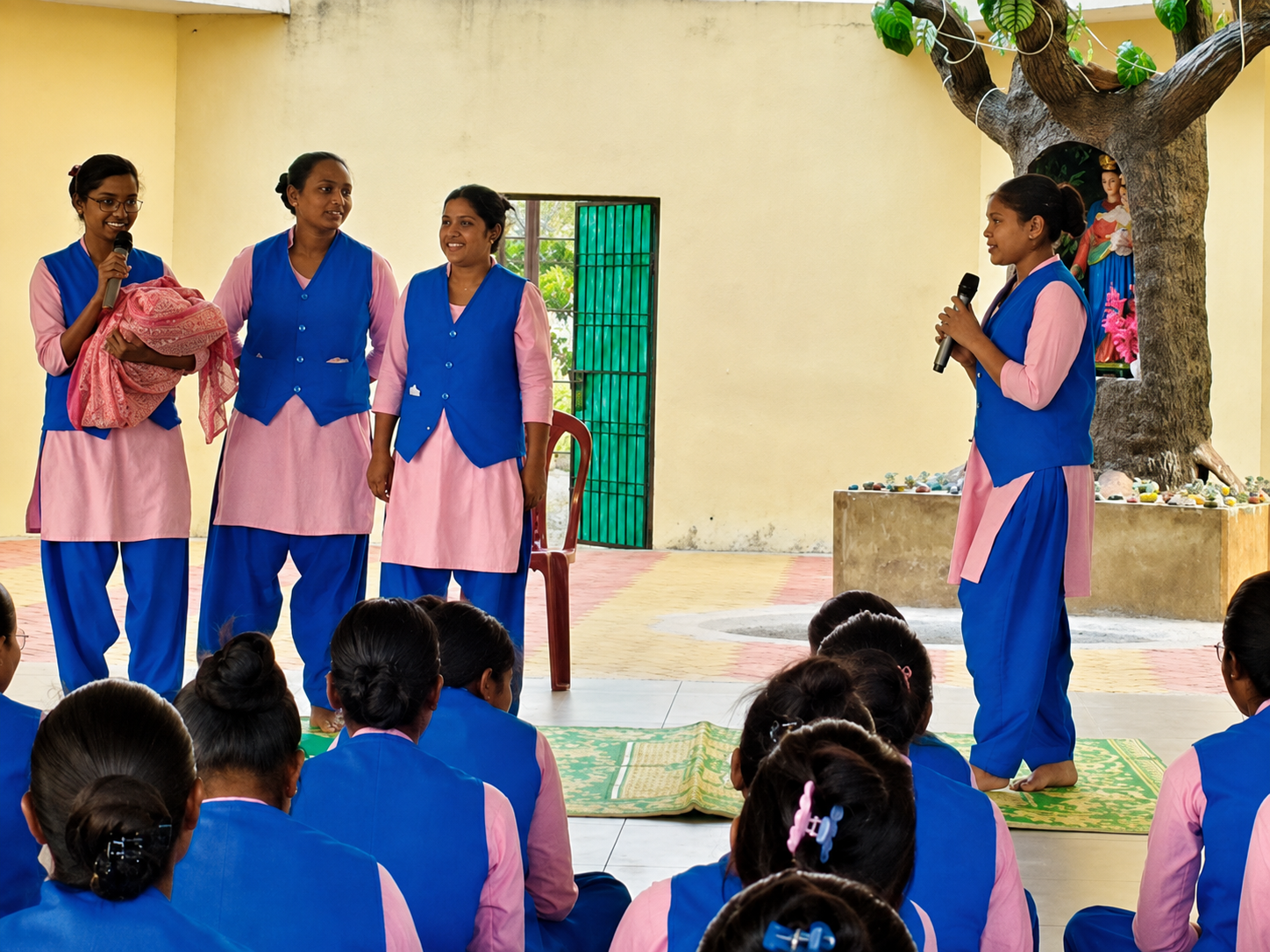 Trainees conducting a demonstration lesson before their class